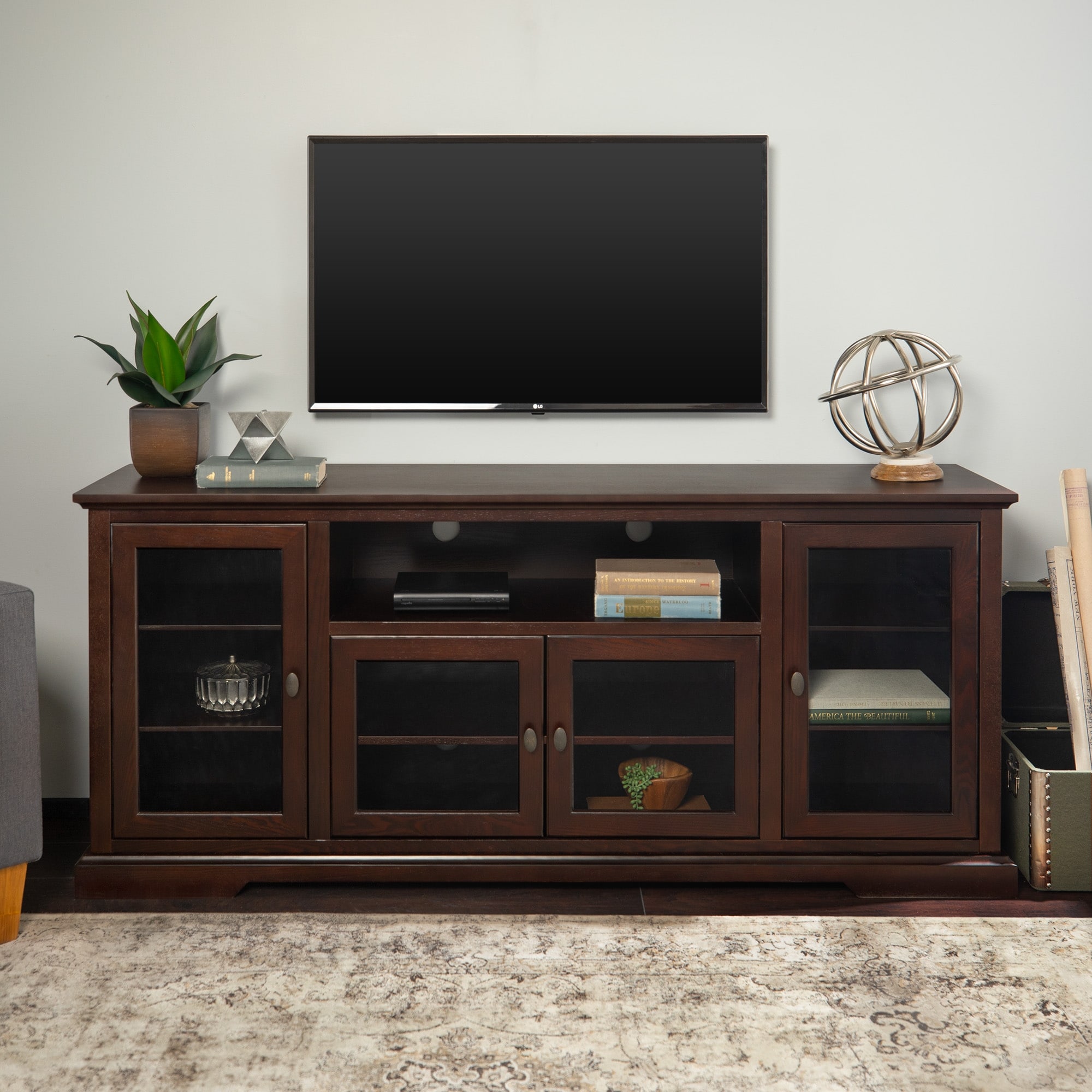 Shop Beaverhead 70inch Espresso Highboy TV Stand Console On Sale